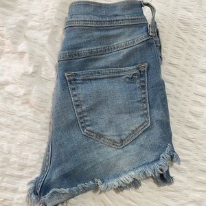 Light washed denim high waisted shorts